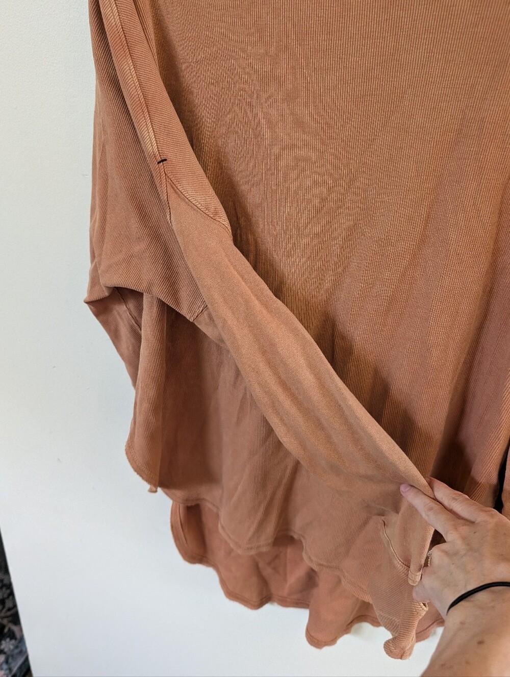 Free People Movement Women's Relaxed Long-Sleeve Open Back Top Dusty Rose Orange - Picture 3 of 6